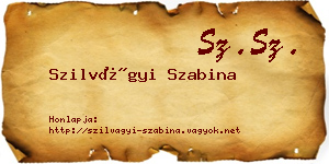 Szilvágyi Szabina névjegykártya
